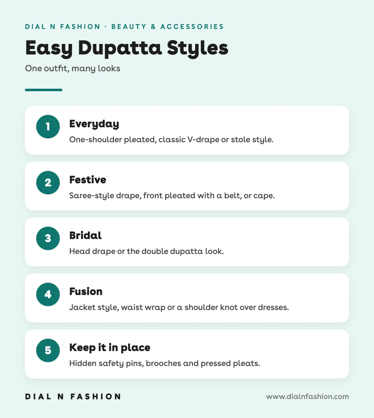 Infographic: easy dupatta styles for every occasion