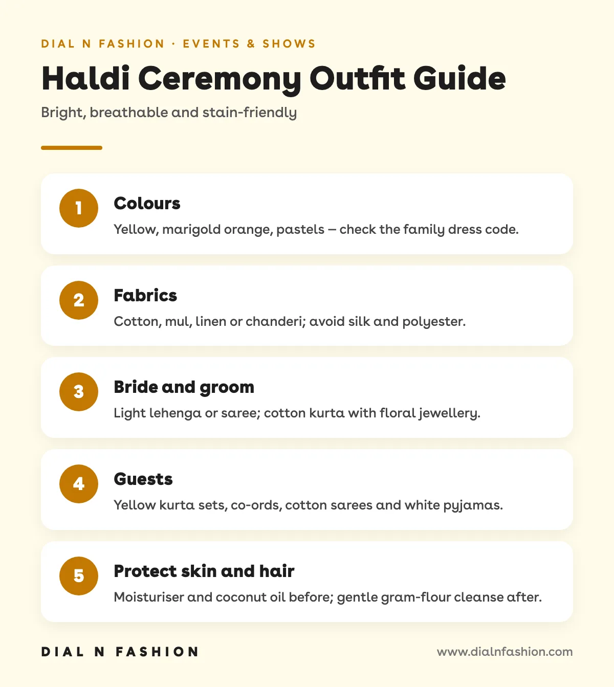 Infographic: haldi ceremony outfit guide
