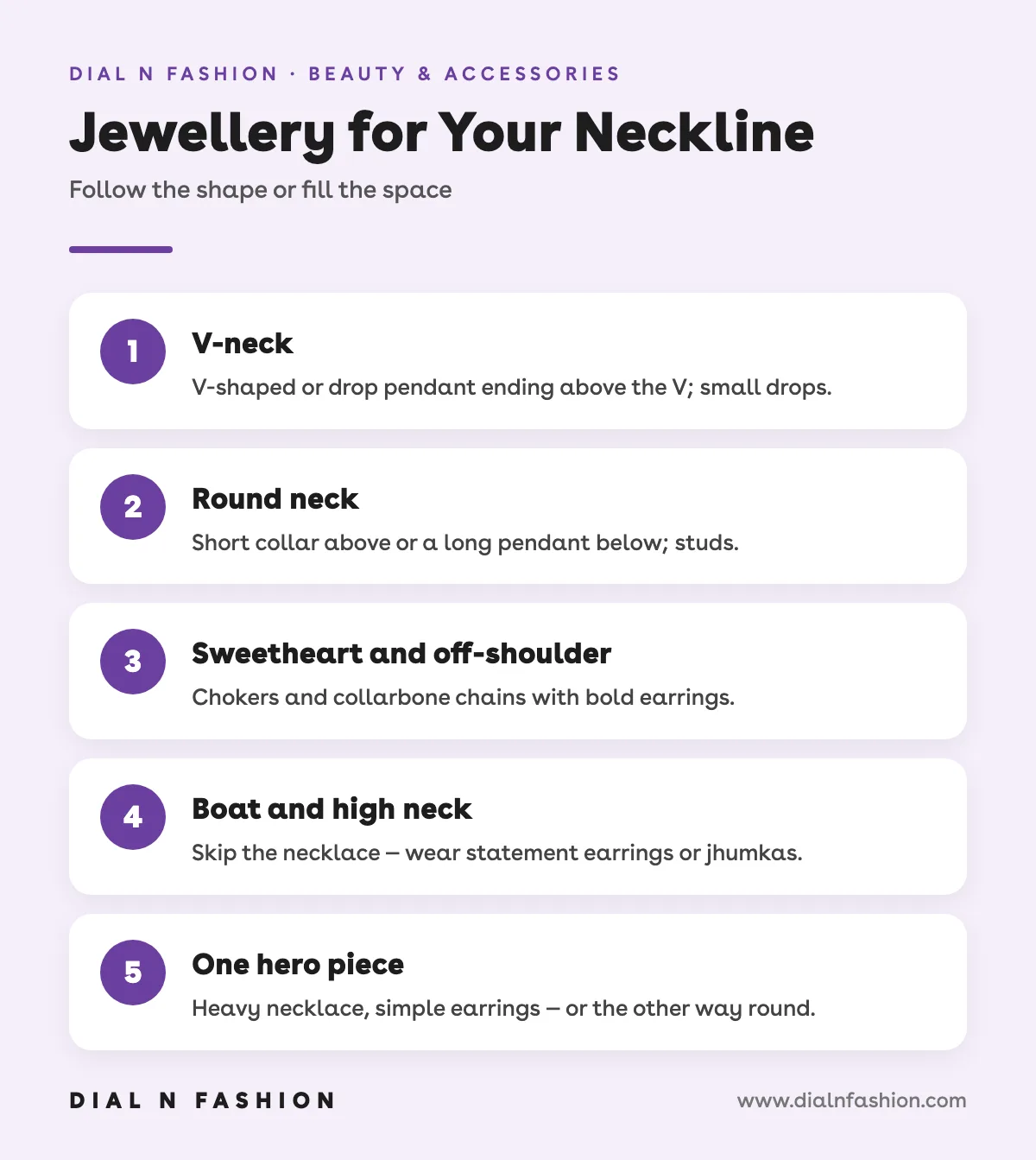 Infographic: how to match jewellery to your neckline