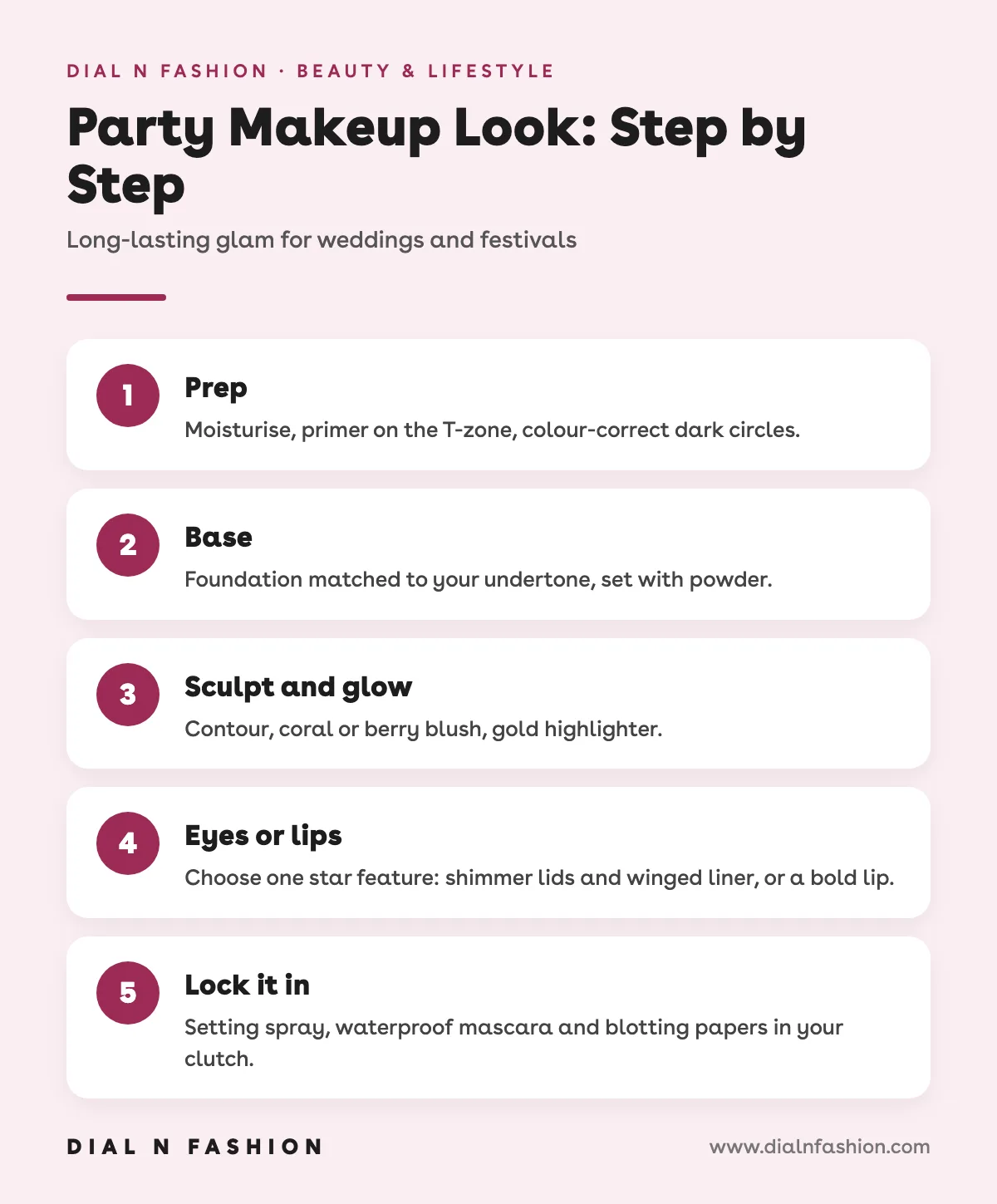 Infographic: party makeup look step by step