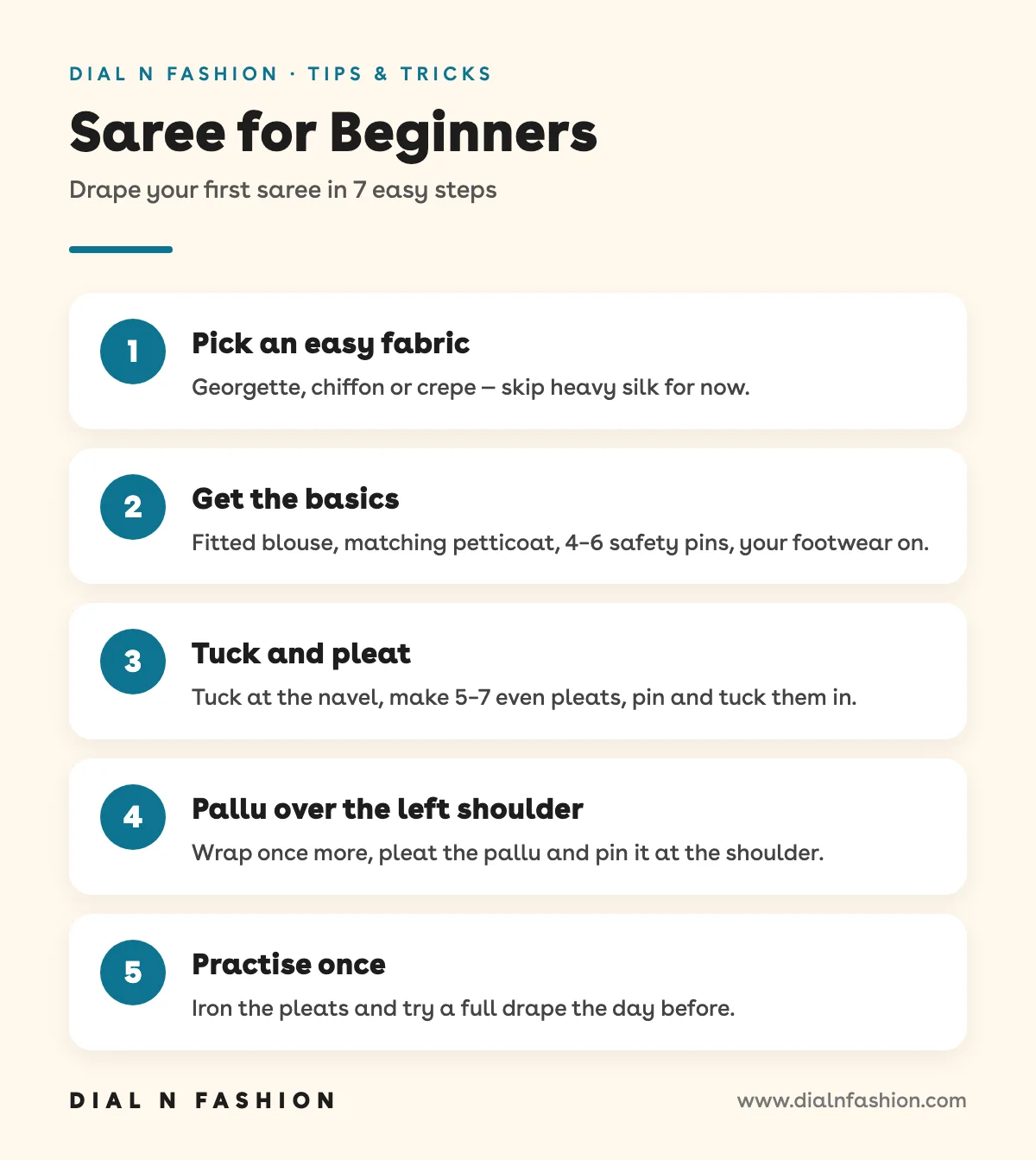 Infographic: how to drape a saree for beginners