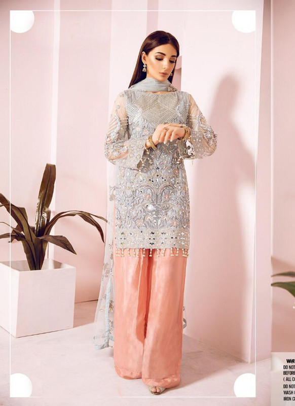 Dial N Fashion Grey Heavy Handwork Designer Pakistani Style Suit