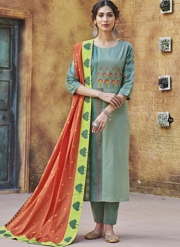 Dial N Fashion D. Green Designer Readymade Party Wear Salwar Suit