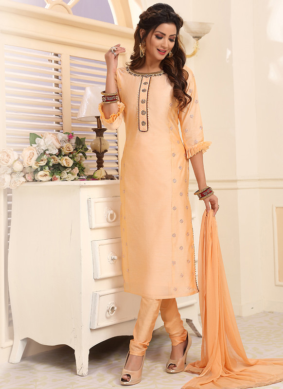 Dial N Fashion CHANDERI SILK Readymade Salwar Suits