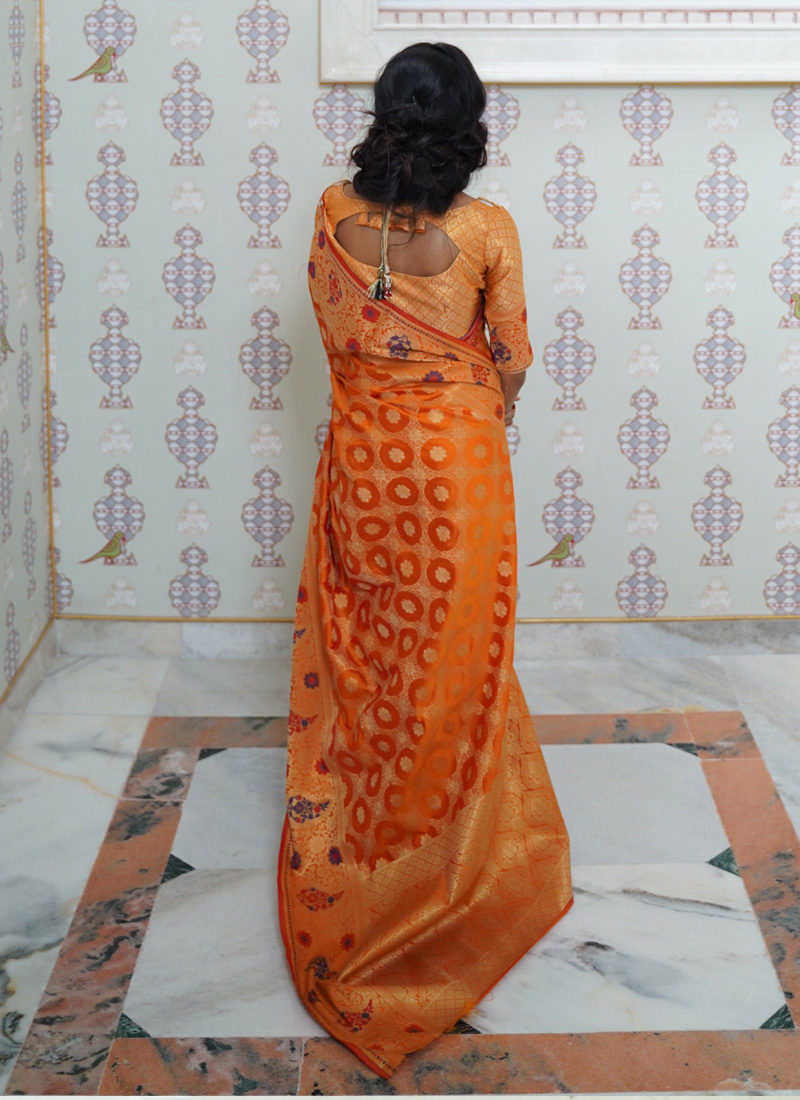 Dial N Fashion Kohinoor Rajtex Yellow Silk Wedding Saree