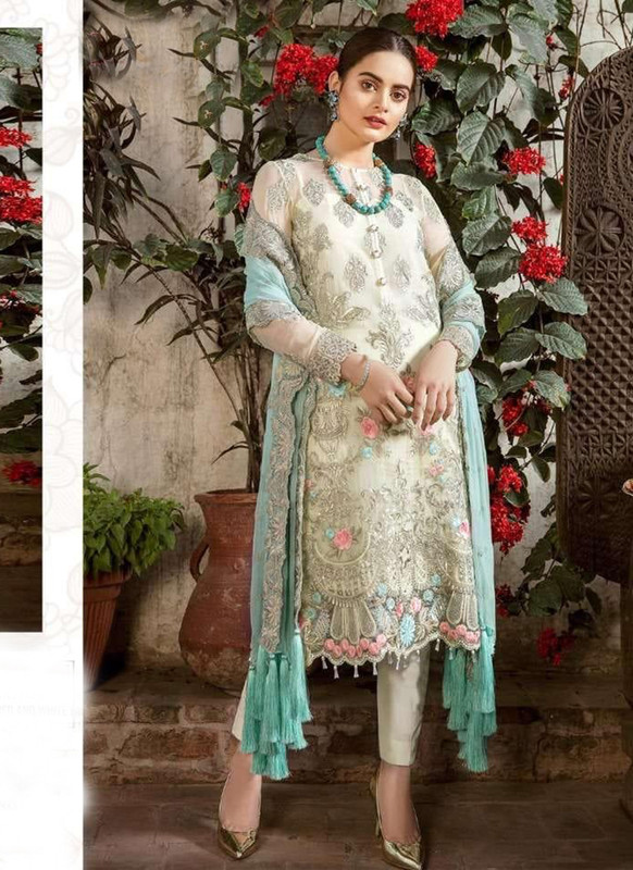 Dial N Fashion Off White Designer Party Wear Pakistani Style Salwar Suit