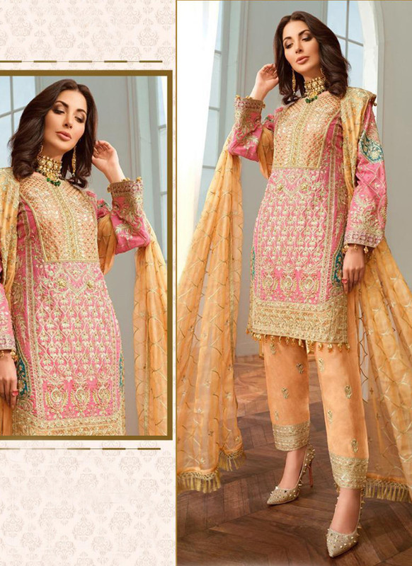 Dial N Fashion Pink Designer Georgette Pakistani Style Salwar Suit