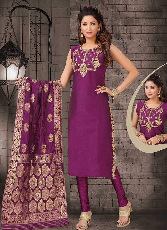Dial N Fashion Violet  Designer Party Wear Readymade Suits