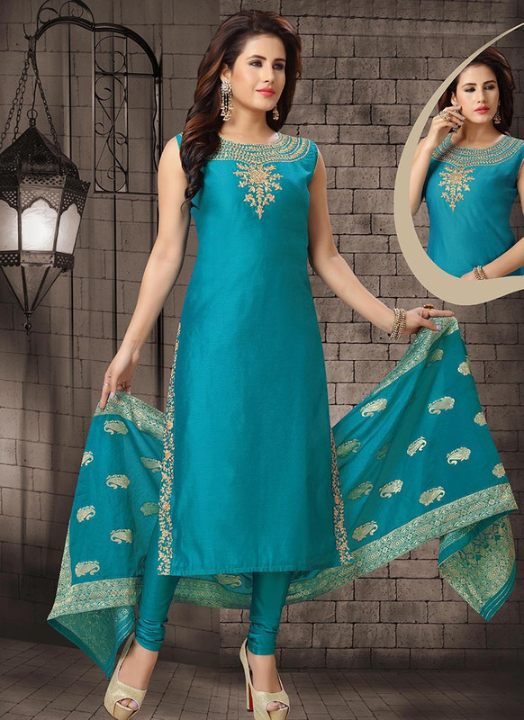 Dial N Fashion Blue  Designer Party Wear Readymade Suits
