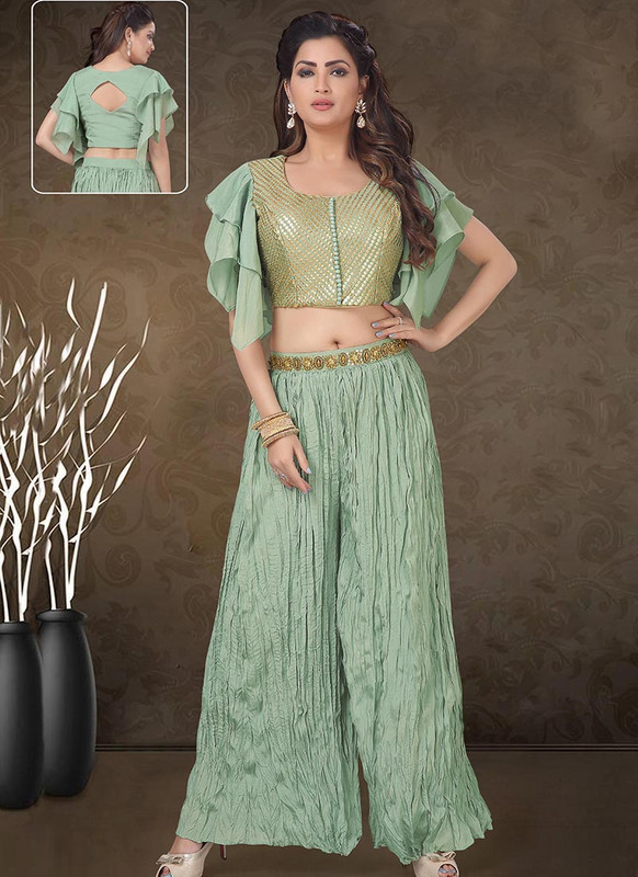 Dial N Fashion Pista  Designer Party Wear Readymade Indo Western Suit