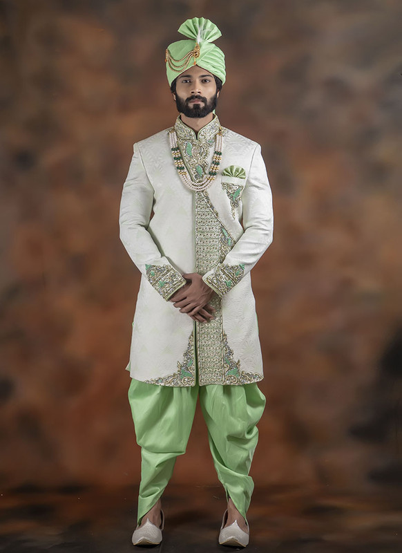 Dial N Fashion Off White Readymade Men's Designer Indo Sherwani