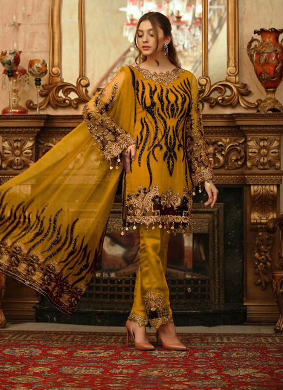 Dial N Fashion Musterd  Letest Designer Pakistani Style Heavy Georgette Suit