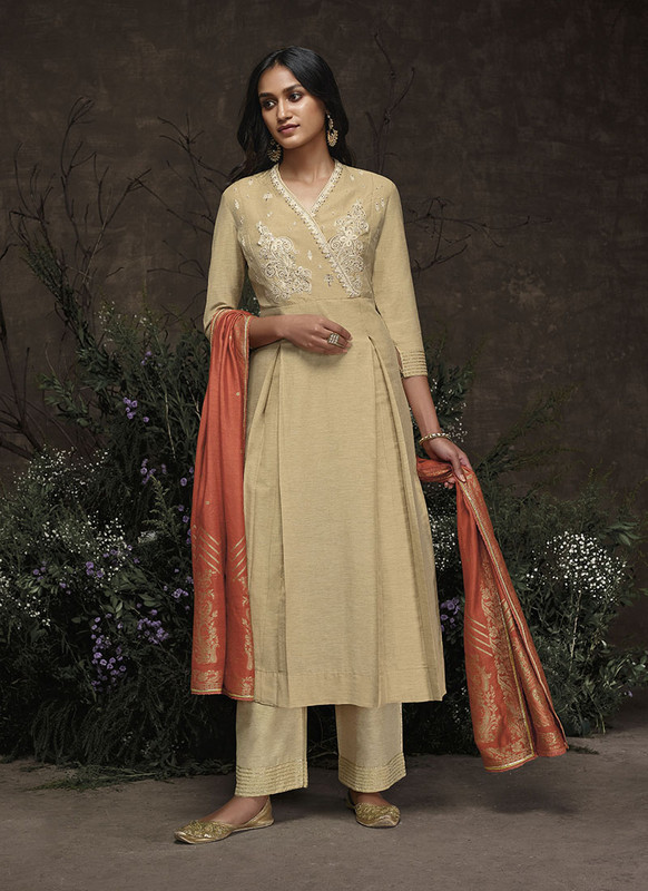Jansi Noora Designer Beige Salwar Suit