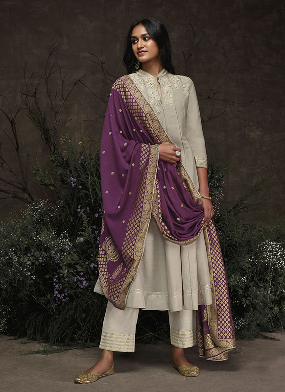 Jansi Noora Designer Grey Salwar Suit