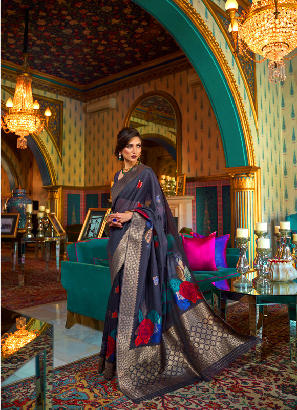 Silk Saree Collection From Rajtex Blue And Fashionable
