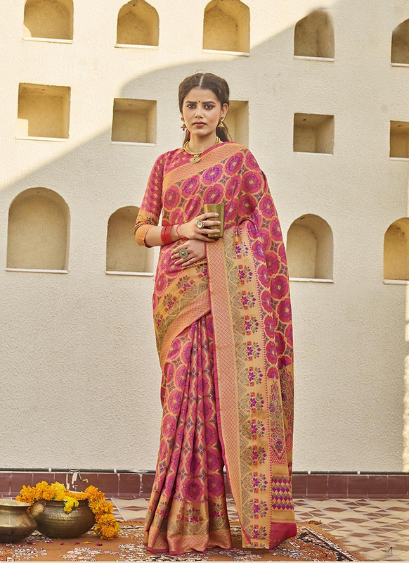 Dial N Fashion Pink  Latest Designer Classic Wear Weaving Silk Saree