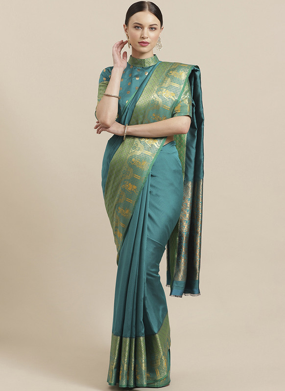 Dial N Fashion Designer Classic Wear Silk Blend Saree