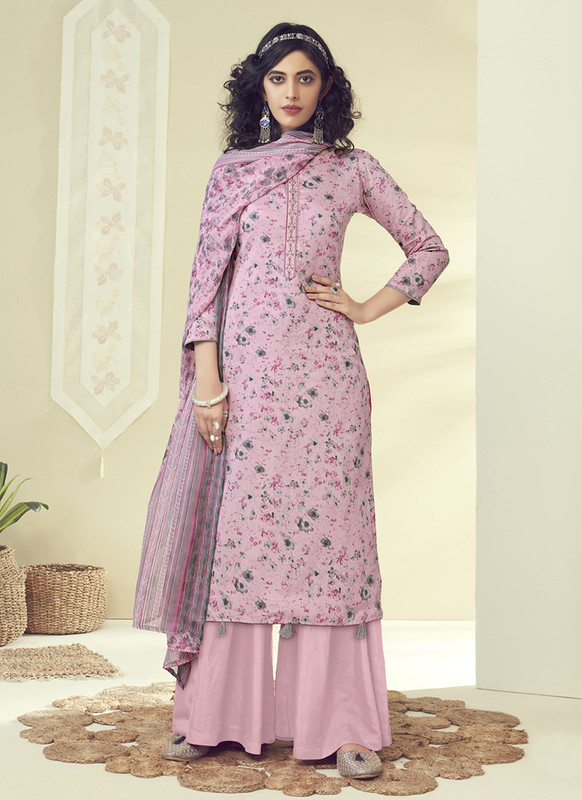 Dial N Fashion Pink Latest Designer Pure Zam Cotton Salwar Suit