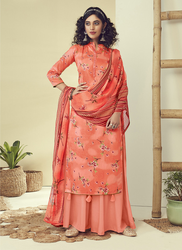 Dial N Fashion Orange Latest Designer Pure Zam Cotton Salwar Suit