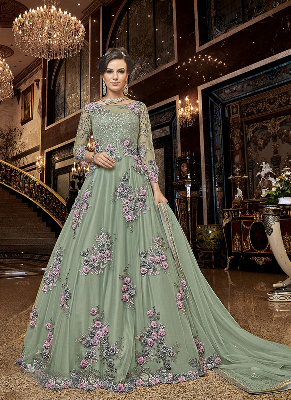Dial N Fashion Green  Heavy Designer Bridal Wear Salwar Suit