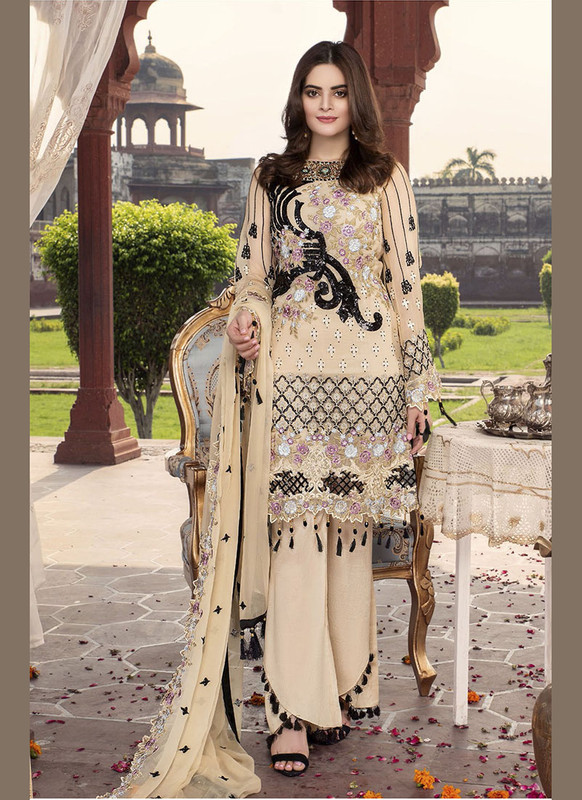 Dial N Fashion Cream  Heavy Designer Bridal Wear Salwar Suit