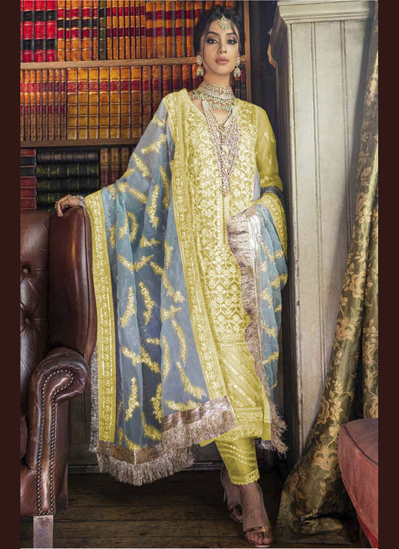Dial N Fashion Lemon  Heavy Designer Bridal Wear Salwar Suit