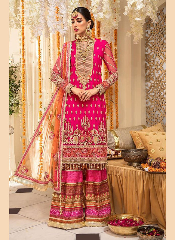Dial N Fashion Pink  Heavy Designer Bridal Wear Salwar Suit