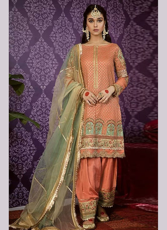 Dial N Fashion Orange  Heavy Designer Bridal Wear Salwar Suit