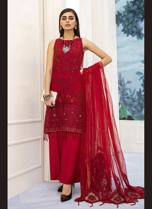 Dial N Fashion Red  Heavy Designer Bridal Wear Salwar Suit