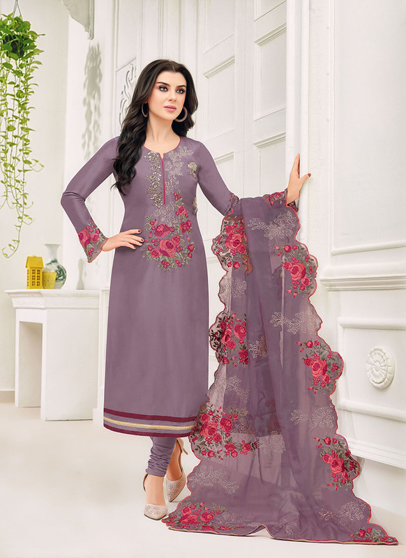 Dial N Fashion Purple Fancy Designer Party Wear Salwar Suit
