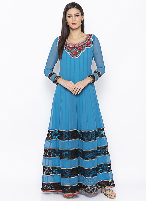 Dial N Fashion Blue  Fancy Designer Party Wear Top With Bottom