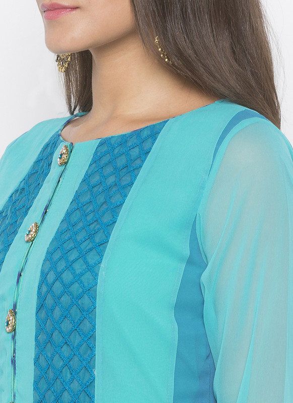 Dial N Fashion Blue  Fancy Designer Party Wear Top With Bottom