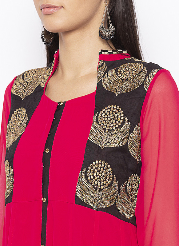 Dial N Fashion Coral  Fancy Designer Party Wear Top With Bottom