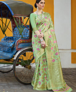 Rajtex Green Designer Silk Pary Wear Saree
