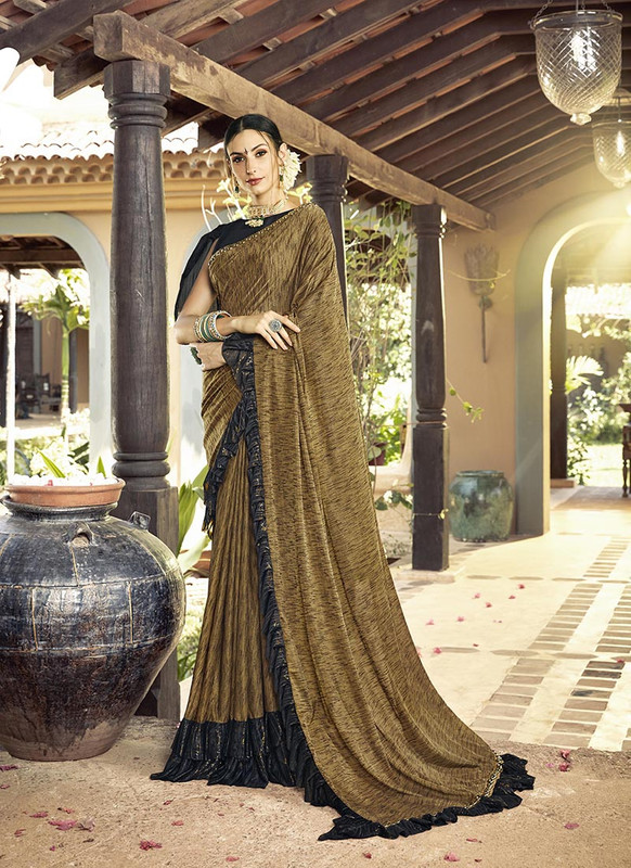 Dial N Fashion Multi  Designer Fancy Party Wear Imported Lycra Saree