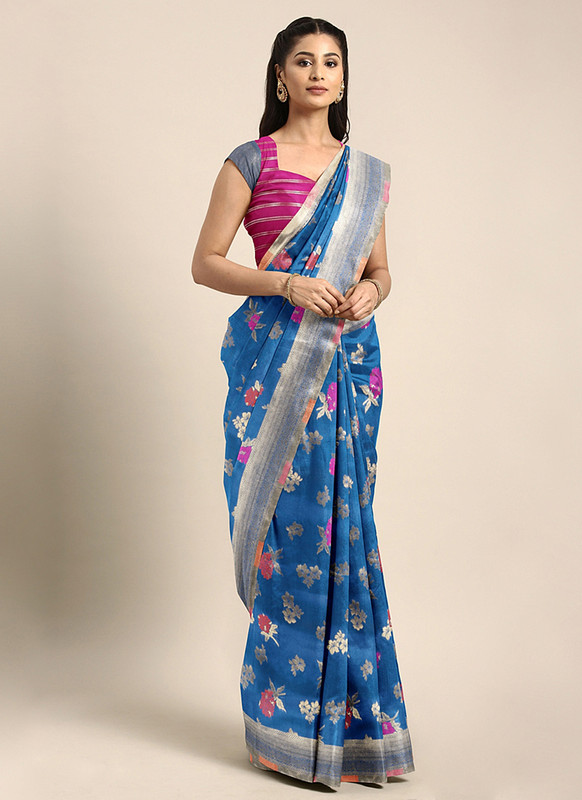 Dial N Fashion Turquoise Blue  Designer Classic Party Wear Saree