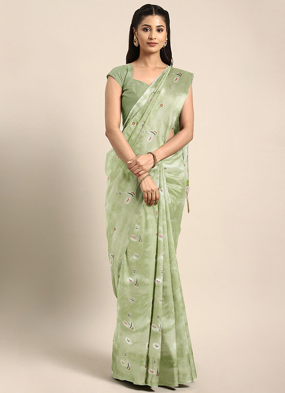 Dial N Fashion Olive Green  Designer Classic Party Wear Saree