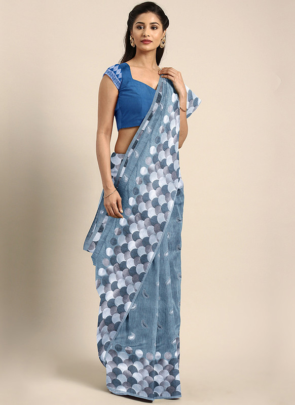 Dial N Fashion Teal  Designer Classic Party Wear Saree