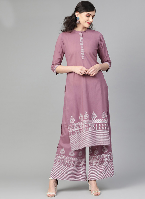 Dial N Fashion Old Rose  Readymade Casual Wear Kurti With Bottom
