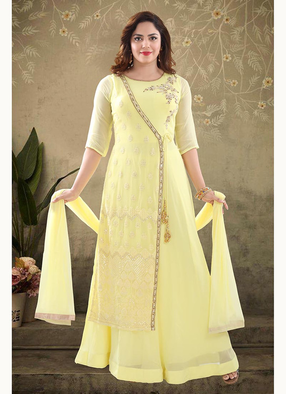Dial N Fashion Yellow  Heavy Designer Readymade Salwat Suit