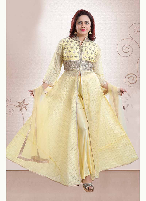 Dial N Fashion Yellow  Heavy Designer Readymade Salwat Suit