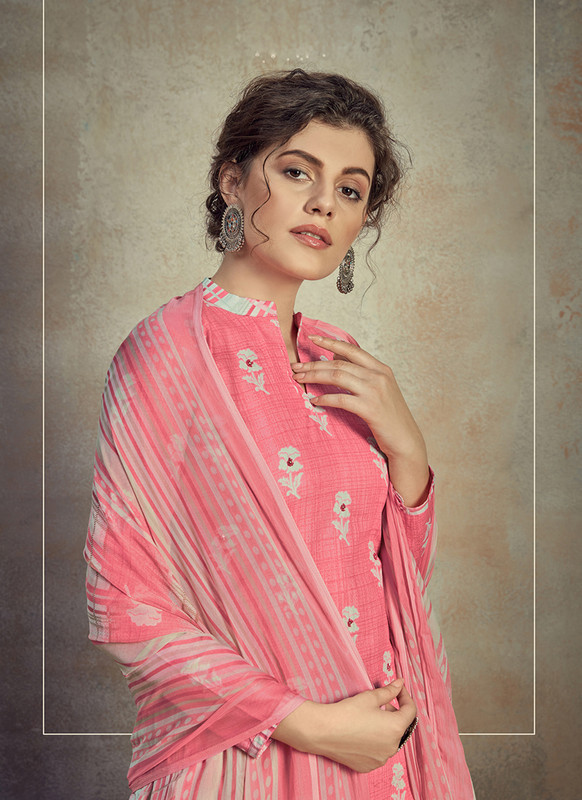 Dial N Fashion Light pink  Designer Cotton Fancy Salwar Suit