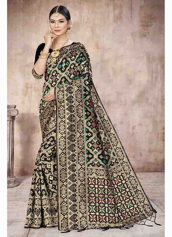 Dial N Fashion Black  Designer Classic Wear Banarasi Silk Saree