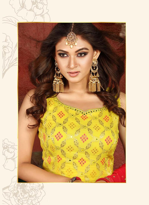 Dial N Fashion Yellow  Heavy Designer Traditional Wear Readymade Suit