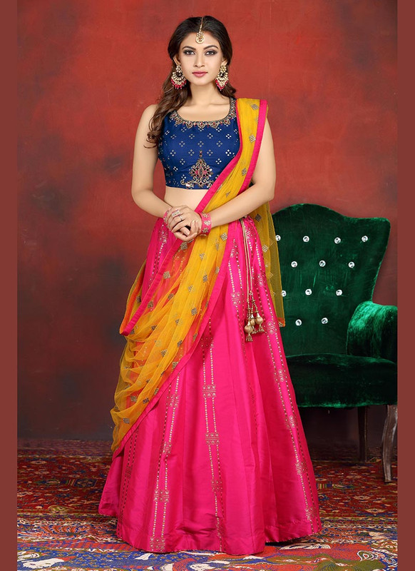 Dial N Fashion Rani Pink  Heavy Designer Traditional Wear Readymade Lehenga Choli
