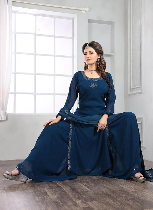 Dial N Fashion Blue  Heavy Designer Readymade Salwar Suits