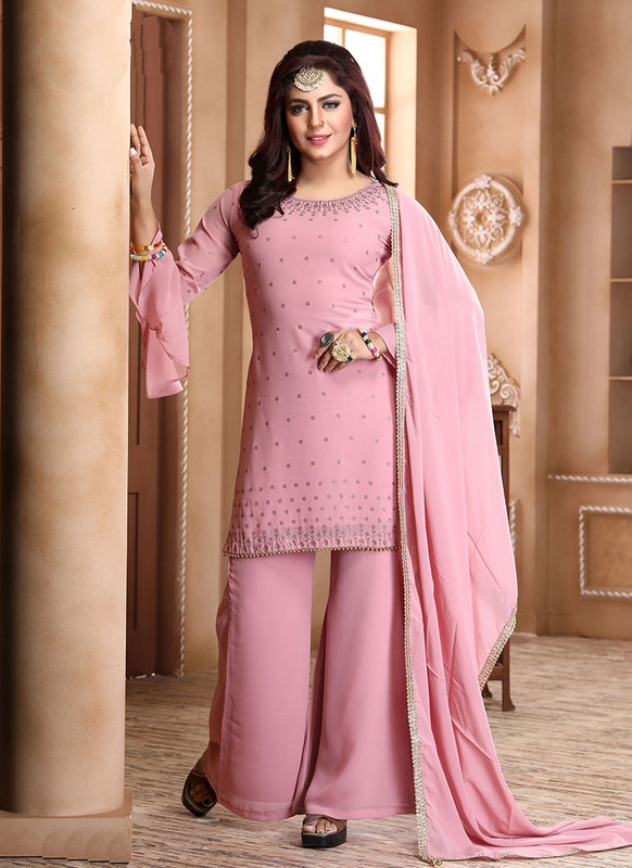 Dial N Fashion Pink  Heavy Designer Readymade Salwar Suits