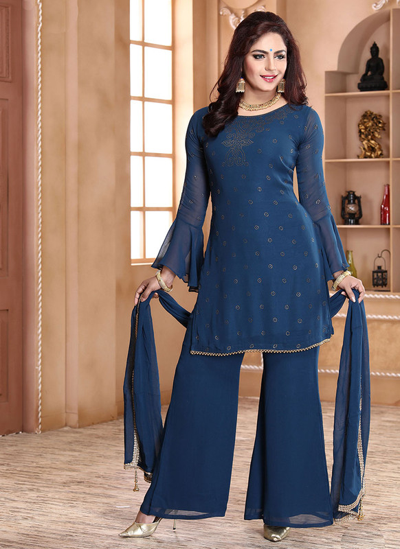 Dial N Fashion Navy Blue  Heavy Designer Readymade Salwar Suits