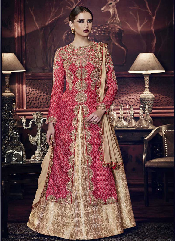 Dial N Fashion Pink  Heavy Designer Traditional Wear Suits