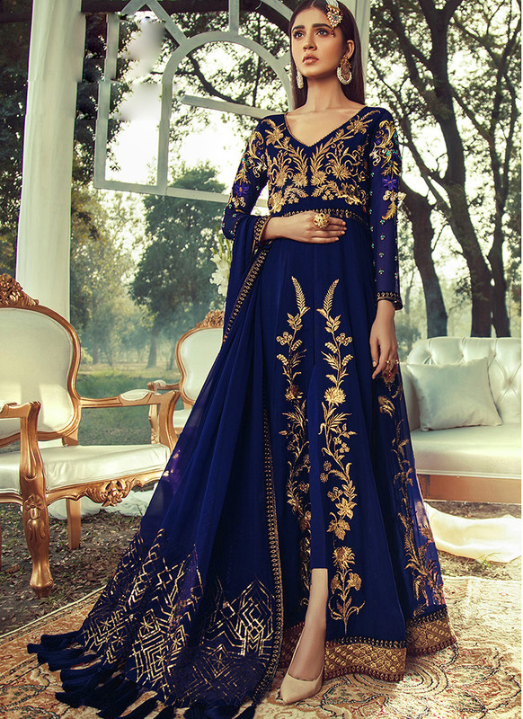 Dial N Fashion Royal Blue  Designer Heavy Embroidered Salwar Suit